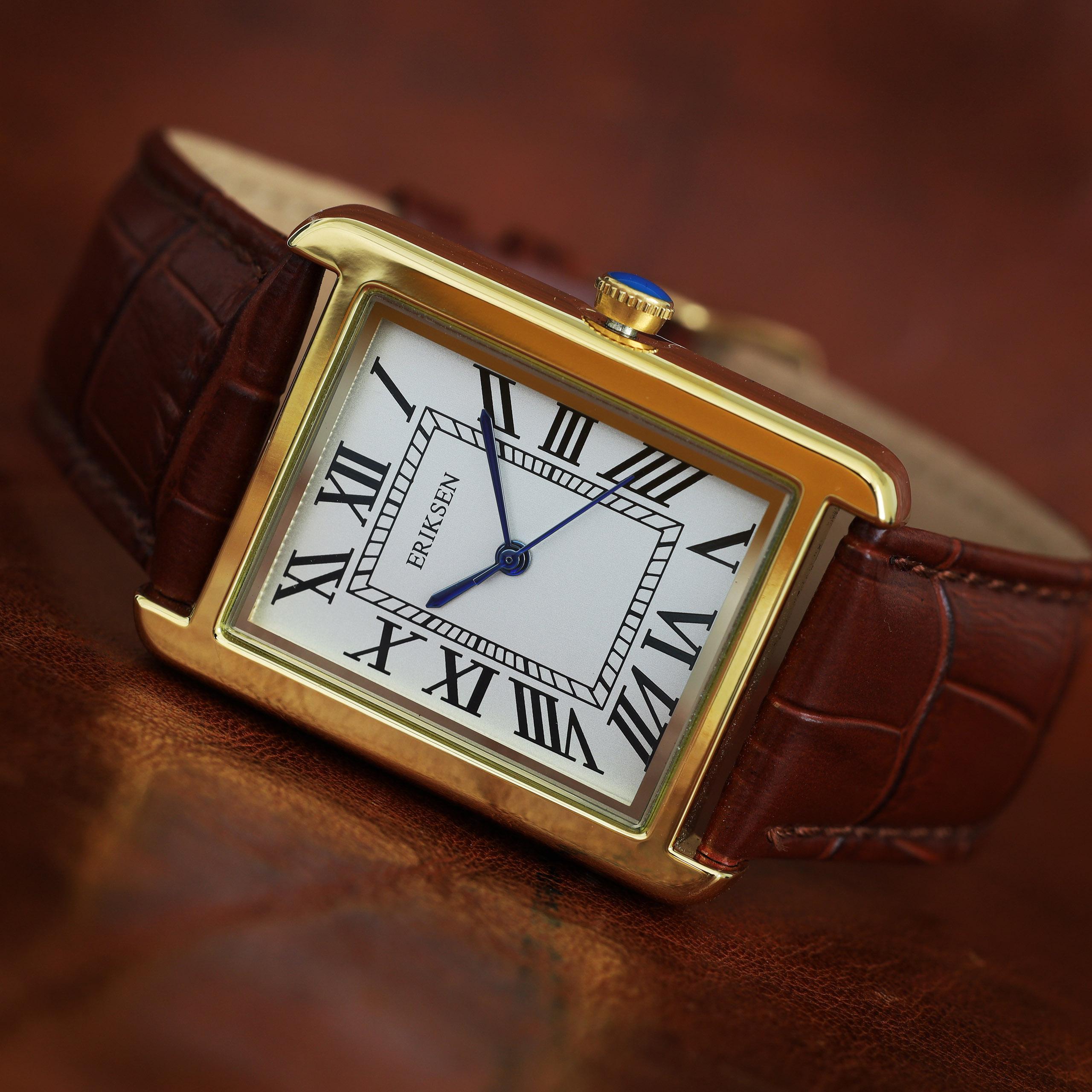 Man’s Chatsworth Gold Watch– Brown Strap